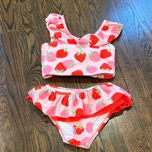 Little Me Pink Strawberry Kids Bikini